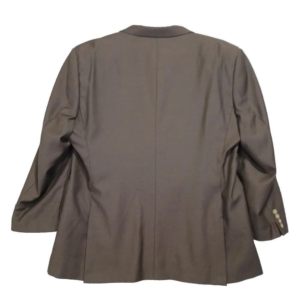 Tiglio Luxe‎ Sport Coat 48 Lana Merinos Extra Fine Super 150s Wool Brown Blazer